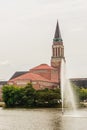 Kiel, Germany, view over   the Kiel City Hall Tower and the Kiel Opera House Royalty Free Stock Photo