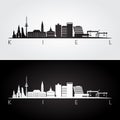 Kiel skyline and landmarks silhouette