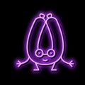 kielbasa meat character neon glow icon illustration