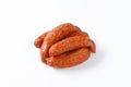 Kielbasa sausages on white background Royalty Free Stock Photo