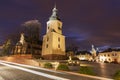 Kielce Cathedral at night Royalty Free Stock Photo
