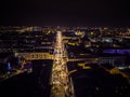 Kielce night aerial Sienkiewicza street