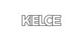 Kielce in the Poland emblem. The design features a geometric style, vector illustration with bold typography in a modern font. The