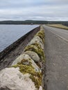 Kielder dam across the reservoir Royalty Free Stock Photo