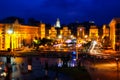 KIEV - JULY 10: Panoramic skyline tilt-shift view of Kiev, the Independence Square in the evening