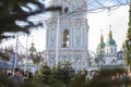 Kiev Kiev, Ukraine - January 2, 2021: Decorated Christmas tree on Sophia Square.
