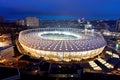 KIEV KYIV, UKRAINE - APRIL 1: Aerial night view of National Olympic stadium NSC Olimpiysky on April 1, 2012 in Kiev, Ukraine