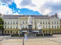 Kiev. Monument to Princess Olga, the Apostle Andrew, Cyril and Methodius on Mikhailovskaya square. Ukraine.