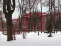 Kiev National University, red building Royalty Free Stock Photo