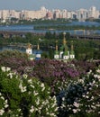 Kiev top view during lilac blossom Royalty Free Stock Photo