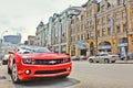 Kiev, Ukraine; April 10, 2014. Chevrolet Camaro in the center of Kiev. Royalty Free Stock Photo