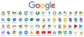 Kiev, Ukraine - April 25, 2021: Google product icons. Official application icon Google. Big collection symbols. Isolated new