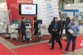 Kiev, Ukraine. April 17 2019. Medical Exhibition. Exhibition of gynecological equipment. Visitors to the exhibition of medical