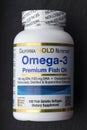 KIEV, UKRAINE - APRIL 28, 2020: Omega 3 capsules California GOLD Nutrition. Fish oil in tablets. Health support and treatment. Bio