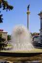 Kiev, Ukraine-August, 8, 2012: Balloon fountain on Independence Square of the Ukrainian capital on a bright sunny day