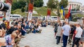 Kiev, Ukraine, 5 August 2022: farewell to the hero, solemn funeral and farewell ceremony, Khreshchatyk street and Maidan