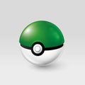 Kiev, Ukraine - 02 august, 2016: green pokemonball vector illustration.