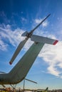 Kiev, Ukraine - AUGUST 29th 2020: Helicopter rear propeller of a Royalty Free Stock Photo