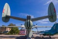 Kiev, Ukraine - AUGUST 29th 2020. Tail section of Airplane Beriev Be-6 at the Museum of Aviation of Ukraine A flying boat produced