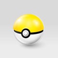 Kiev, Ukraine - 02 august, 2016: yellow pokemonball vector illustration.