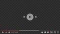 Kiev, Ukraine - August 08, 2021: Youtube multimedia player window template. Editorial vector