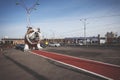 KIEV, UKRAINE - DECEMBER 19, 2019: a huge sculpture of an English bulldog. Monument in Kiev.