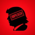 Kiev, Ukraine, December 19, 2019: Impeach U.S. President Donald Trump. Portrait of trump with the inscription impeachment