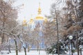 St. Michael`s Cathedral in winter cold Royalty Free Stock Photo