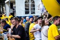 KIEV, Ukraine, EURO 2012 - Swedish fans in Fanzone Royalty Free Stock Photo