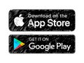 Download on the App Store and Get it on Google Play button icons set, felt pen design vector illustration Royalty Free Stock Photo