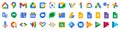 Kiev, Ukraine - February 21, 2021: New Google product icons. Official application icon Google. Big collection symbols. Isolated