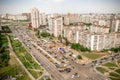 Kiev, Ukraine - 21.06.2020: a general panorama of the scene of the accident in the explosion of an apartment building on