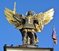 Gold plated bronze statue of Archangel Michael Saint patron of Kiev Royalty Free Stock Photo