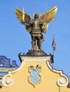 Gold plated bronze statue of Archangel Michael Saint patron of Kiev Royalty Free Stock Photo