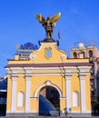 Gold plated bronze statue of Archangel Michael Saint patron of Kiev Royalty Free Stock Photo