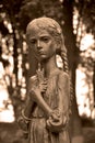 Hungry girl bronze monument of memorial to Victims of Famine