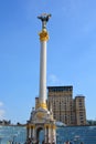 Independence Monument is a victory column figurine of a woman Berehynia