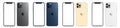 Kiev, Ukraine - January 23, 2021: Apple iPhone 12 Pro or Pro Max in four colors graphite, pacific blue, gold, silver. Mock-up