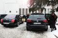 Kiev, Ukraine; January 20, 2014. Bentley Continental Flying Spur and Volkswagen Touareg. Security
