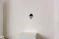 KIEV, Ukraine - January 08,2017: Decorative installation which shows how smart the robot crashed into the wall. The VDNKh,