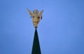 Kiev. The gilded figure of the Archangel Michael installed on South Tower of the architectural ensemble of the National