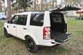 Kiev, Ukraine; January 20, 2014. Land Range Rover Discovery 4 with an open trunk Royalty Free Stock Photo