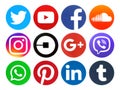 Popular circle social media logos