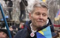 Kiev, Ukraine - January 18th: Protesting at the rally for President Petro Poroshenko`s resignation Royalty Free Stock Photo