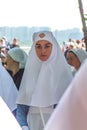 Visit, procession, beautiful, young, spiritual, white, sister, peace, pray, portrait, europe, nuns, women, prayer, church, editori