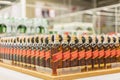 Kiev, Ukraine. July 15 2018. Bottles of Johnnie Walker Scotch whisky on store shelves for sale in Hypermarket. Whiskey on the shel Royalty Free Stock Photo