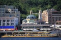 The panorama of Embankment and the river station of Kiev