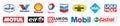 Kiev, Ukraine - July 04, 2021: Set top world most largest oil company brands logo: Eurol, Valvoline, Shell, Total, Chevron, Lukoil Royalty Free Stock Photo