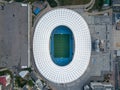 KYIV, UKRAINE - July 19, 2018. Panoramic viev from drone to the stadium -National Sports Complex NSC Olimpiysky with the