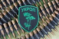 KIEV, UKRAINE - July, 08, 2015. Ukraine Army unofficial uniform badge Royalty Free Stock Photo